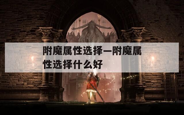 附魔属性选择—附魔属性选择什么好