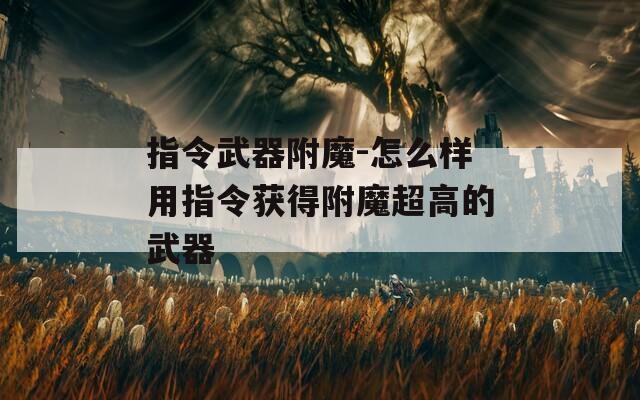 指令武器附魔-怎么样用指令获得附魔超高的武器