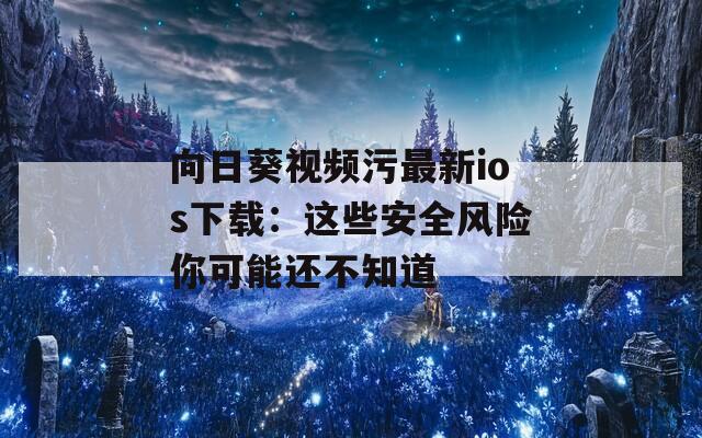 向日葵视频污最新ios下载：这些安全风险你可能还不知道