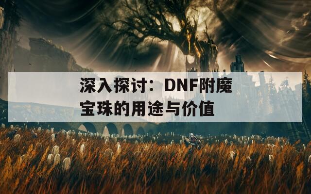 深入探讨：DNF附魔宝珠的用途与价值