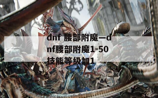 dnf 腰部附魔—dnf腰部附魔1-50技能等级加1