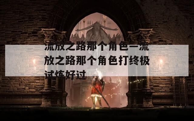 流放之路那个角色—流放之路那个角色打终极试炼好过